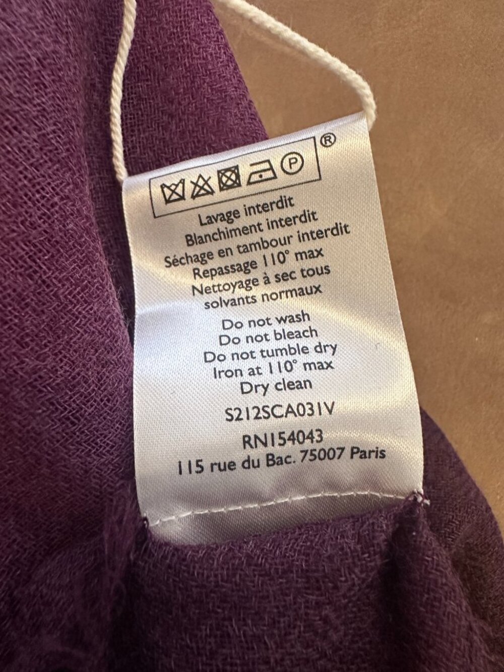 Sézane Utopia Scarf in Aubergine/Purple ~ NWT! - Picture 7 of 9